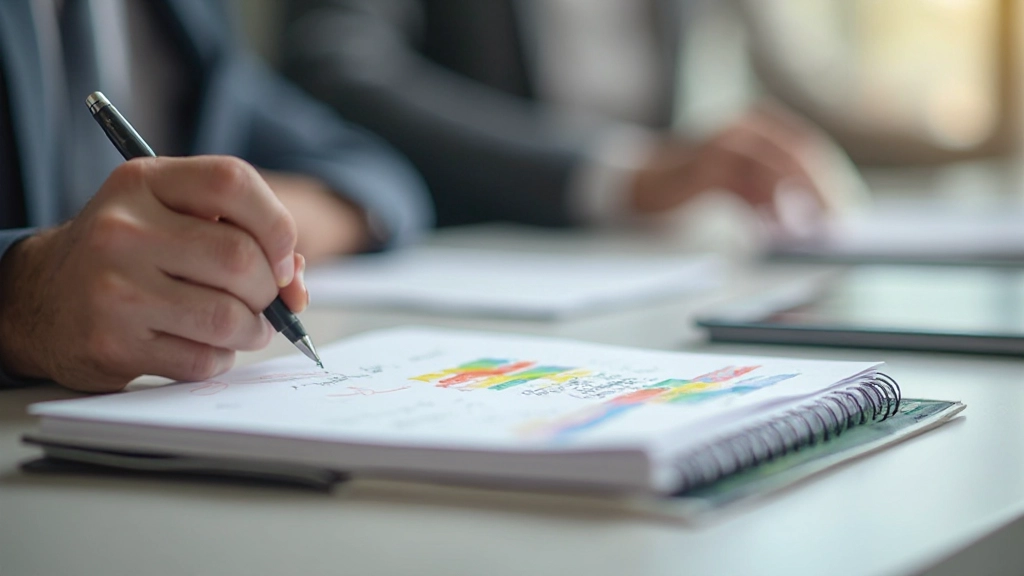 Close-up van notitieblok met verschillende feedback-aantekeningen en gekleurde markeringen tijdens workshop
